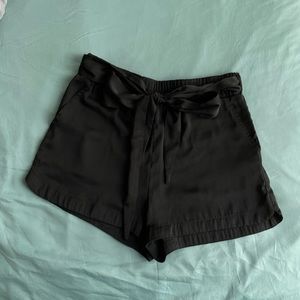 Silk black shorts